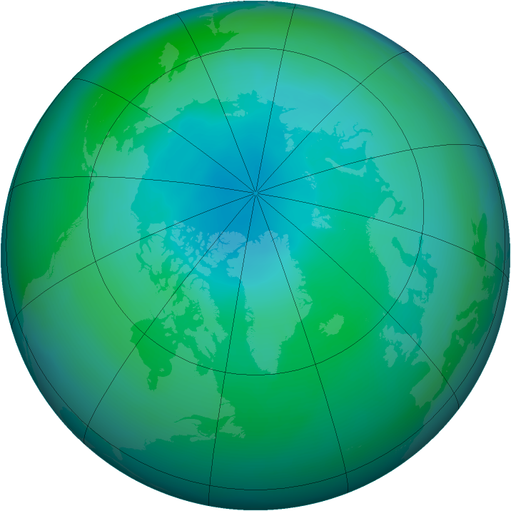Arctic ozone map for September 2005